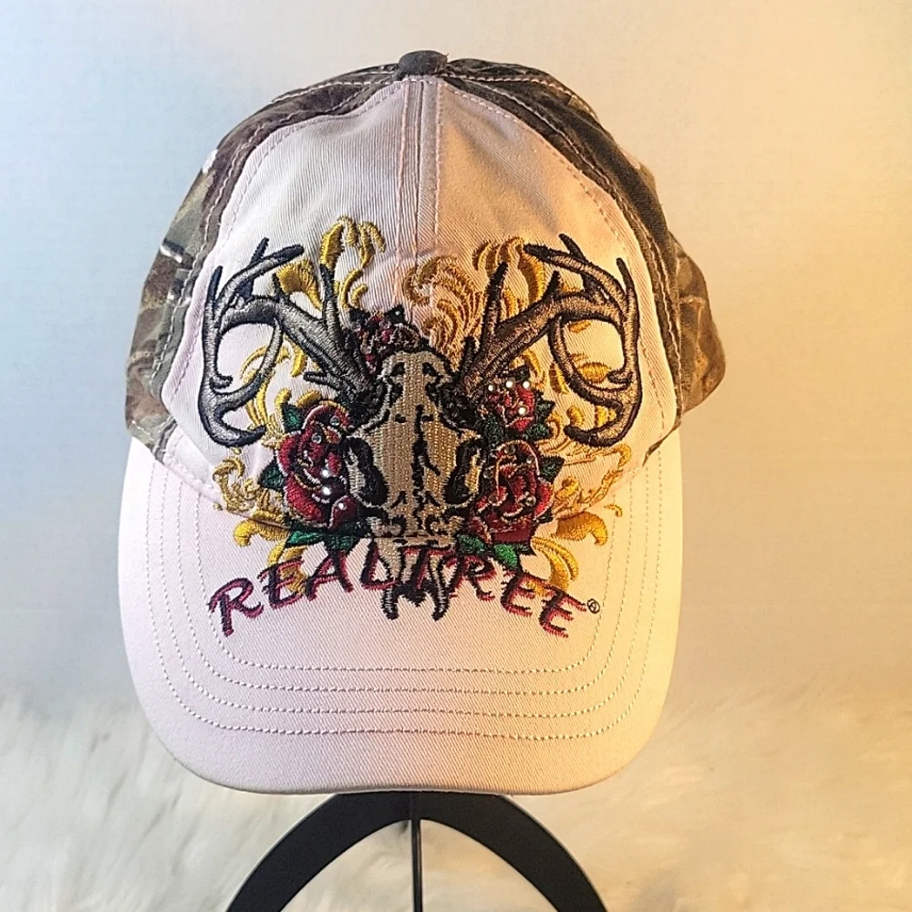REALTREE Deer Antler Roses Pink‎ Camo Women's Baseball Cap Hat OS